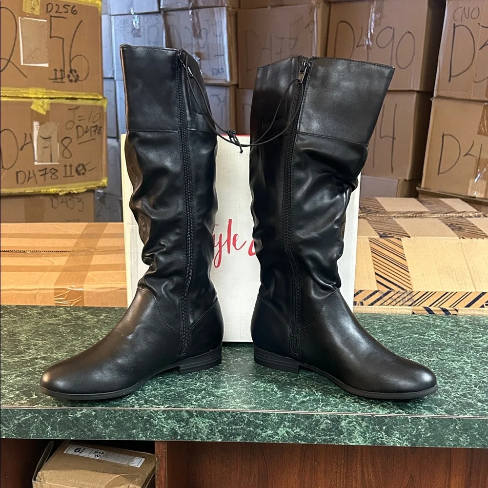 Style & Co. Black Over the Knee Boots